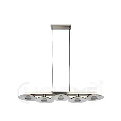 Pendant luminaire NIKKI, 5-flame, incl. 5x GU10 5W 2700K 350lm (3-StepDim), silver grey / satined