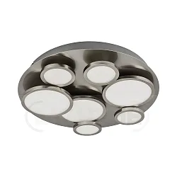 Luminaire de plafond NIKKI 7 flammes, dimmable GU10, satin, Gris argent gradable