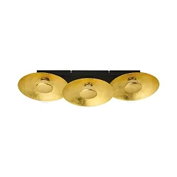 Luminaire de plafond GOLDINO 3 flammes, dimmable GU10, or gradable