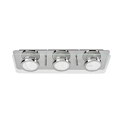 Luminaire de plafond CHROMIA 3 flammes, dimmable GU10, chrome, satin gradable