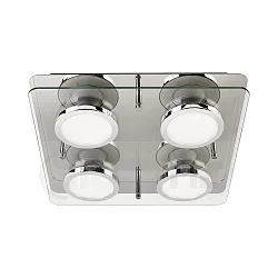 Luminaire de plafond CHROMIA 4 flammes, dimmable GU10, chrome, satin gradable