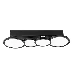 Luminaire de plafond AQUA DISK-4 4 flammes, CCT Switch, commutable GU10 IP44, noir mat 