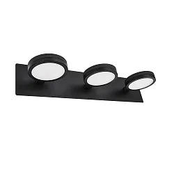 Luminaire de miroir AQUA ONNA 3 flammes, CCT Switch, commutable GX53 IP44, noir mat 