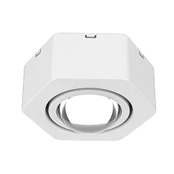Luminaire de plafond MOSAIK + POWERLENS 60° à 1 flamme, rigide, commutable, avec optique de lentille GX53 IP20, blanche 