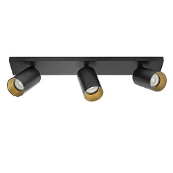 Luminaire de plafond SPOTON 3 3 flammes GU10 IP20, noir 