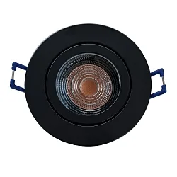 Boîtier intégré DECOCLIC 68MM / GU10 + GU5.3 rond, rigide, noir mat