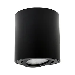 Downlight cylindrique, pivotant, câblé en continu GU10 IP20, noir  gradable