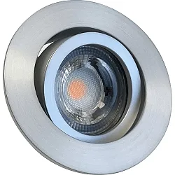 Lumière encastrée DECOCLIC 68MM rond, pivotant, Dim-To-Warm, lot de 1 IP20, acier inoxydable brossé gradable 7