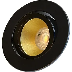 Plafonnier encastré DECOCLIC rond, pivotant IP20, or, noir gradable