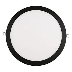 Downlight encastrable LED PANEL FLAT 300 R SCCT DIM C rond, CCT Switch IP44, noir gradable