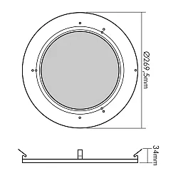 Objectif pour LED HIGH BAY 184/240, noir , transparent