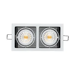 Lumière encastrée LED MINI KARDAN E2 BIO à 2 flammes, pivotant, dimmable IP40, dégager, noir 