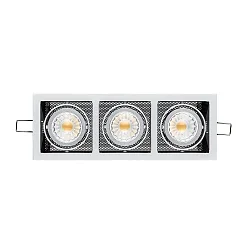 recessed luminaire LED MINI KARDAN E3 BIO 3 flames, swivelling, dimmable IP40, clear, black
