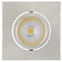Recessed LED spot 5068Q ECO FLAT, square, 350mA, 8W 4000K 750lm 38°, swivelling, dimmable, brushed nickel
