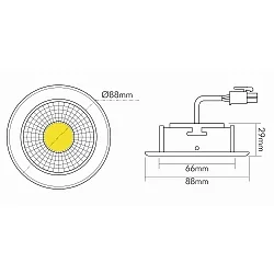 Downlight A 5068 T FLAT plat, pivotant IP20, nickel brossé gradable
