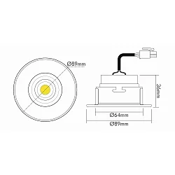 Downlight 5068 ECO FLAT LED anti-éblouissement, couvert de poudre, blanc mat gradable
