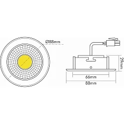 Downlight A 5068 T FLAT BIO dimmable IP40, dégager, nickel brossé gradable