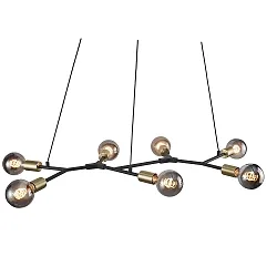 Pendant luminaire JOSEFINE, 7 flames, E27, IP20, black