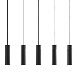 Luminaire à suspension TILO 5 flammes GU10 IP20, noir , noir mat 