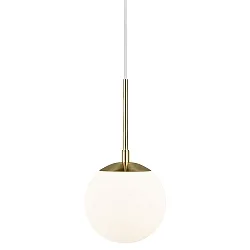 Luminaire à suspension GRANT 15 E14 IP20, scintillant, laiton, blanc opale, blanche 