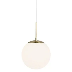 Luminaire à suspension GRANT 25 E27 IP20, scintillant, laiton, blanc opale, blanche 