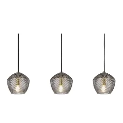 Luminaire à suspension ORBIFORM 3 flammes E14 IP20, laiton, couleurs fumée, noir  