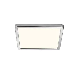 LED Ceiling luminaire OJA SQUARE 29 Bathroom luminaire, 14,5W, 3000/4000K, 1600lm, IP54, ring white and chrome