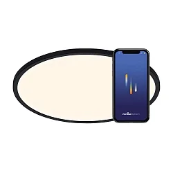 Luminaire de plafond OJA SMART 60 Tunable White, contrôlable par Bluetooth IP20, noir mat gradable