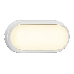 LED Outdoor Wall luminaire CUBA BRIGHT, oval, 14W, 3000K, 1600lm, IP54, white, glass opal white