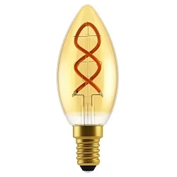 Ampoule à filament forme bougie SPIRAL DECO C35 E14 2,5W 136lm 2000K CRI 80 gradable, or gradable