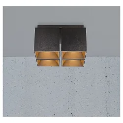 Luminaire de plafond ETHAN 4 flammes GU10 IP20, noir mat 