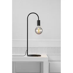 Lampe de table PACO E27 IP20, mat, noir 