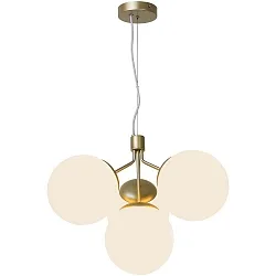 Luminaire à suspension IVONA 4 flammes E27 IP20 mat, laiton, blanche