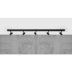 Luminaire de plafond OMARI 5 flammes IP20, mat, noir gradable