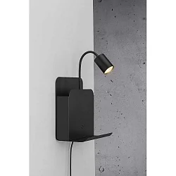 Luminaire mural ROOMI GU10 IP20 mat, noir