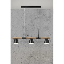 Pendant luminaire THEO, 3 flames, GU10, black