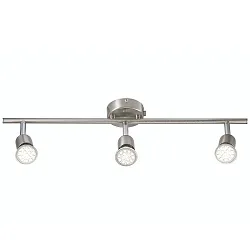 Luminaire de plafond AVENUE LED 3 flammes GU10 IP20, acier brossé