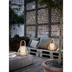 Lampe solaire LEO TO-GO IP44, marron, blanc opale, noir 