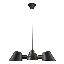Luminaire à suspension STAY 3 flammes E27 IP20, mat, noir 