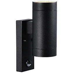Outdoor Wall luminaire TIN MAXI, double, with sensor, GU10, IP54, black
