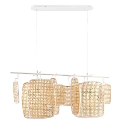 Luminaire à suspension BALI à 2 flammes E27, blanche gradable