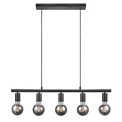Luminaire de plafond PACO E27 IP20, noir  
