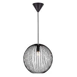Luminaire à suspension BERONI 35 rond E27 IP20, noir gradable