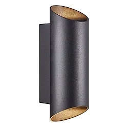 Luminaire mural d’extérieur NICO ROUND 22 haut bas, cylindrique GU10 IP54, noir gradable