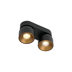 Luminaire de plafond PITCHER à 2 flammes GU10 IP20, noir gradable