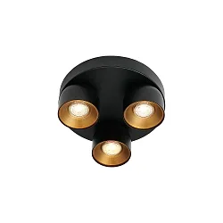 Luminaire de plafond PITCHER 3 flammes GU10 IP20, noir gradable