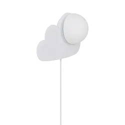 wall luminaire SKYKU CLOUD with switch, ball shaped, with lamp socket E14 IP20, white matt 