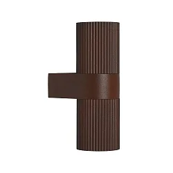 outdoor wall luminaire KYKLOP RIPPLE WL up / down, cylindrical, with lamp socket GU10 IP54, mat, rust