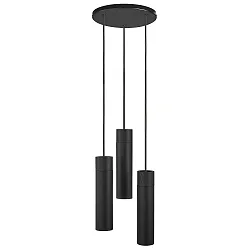 pendant luminaire TILO 3 flames, round GU10 IP20, black dimmable