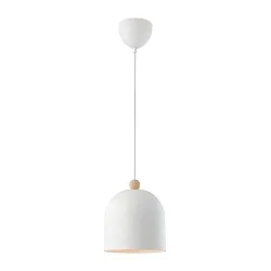 pendant luminaire GASTON direct, with lamp socket E27 IP20, wood, white dimmable